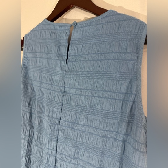 Emery Rose Dress S Blue Sleeveless Textured Ruffle Hem Casual Summer Sheath NWOT - Picture 6 of 7